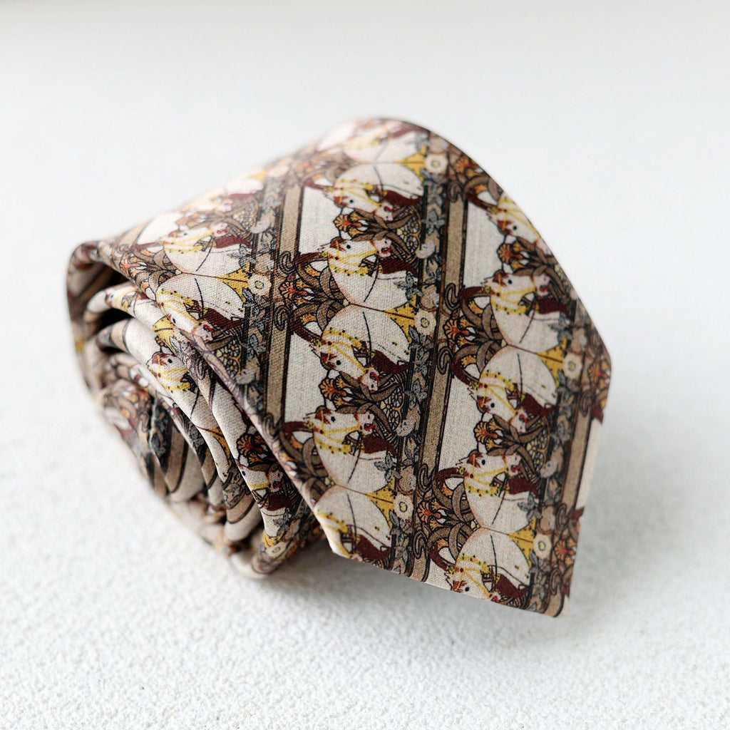 Hand Printed Retro Pattern Tie - Modomu