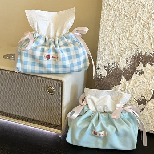 Plaid Desktop Tissue Storage Bag - Modomu