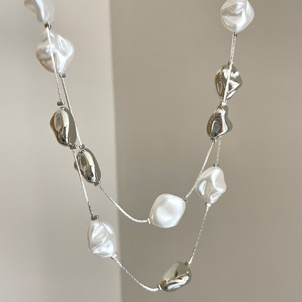 Irregular Long Beaded Necklace - Modomu