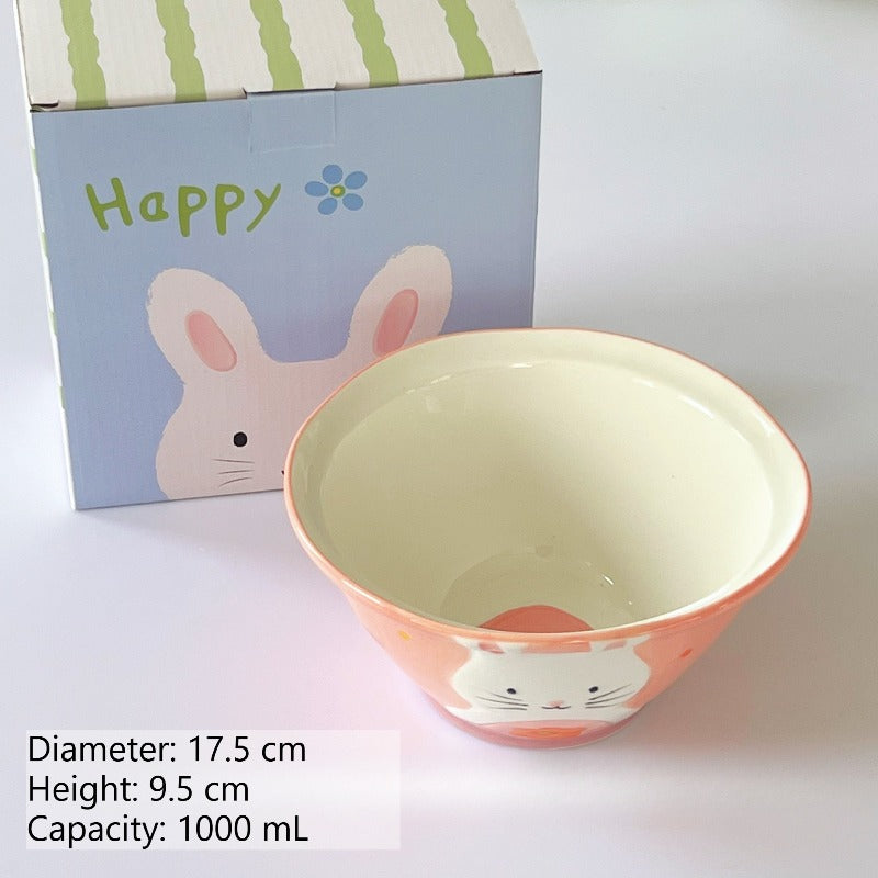 Cute Rabbit Ceramic Rice Bowl - Modomu