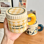 Retro Lidded Ceramic Mug