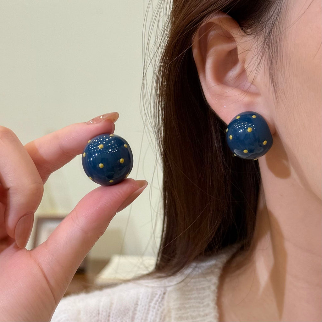 Polka Dot Ball Stud Earrings