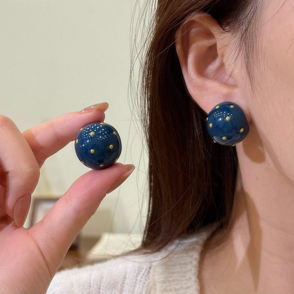 Polka Dot Ball Stud Earrings