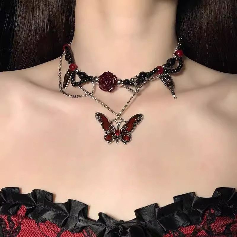Scarlet Butterfly Choker