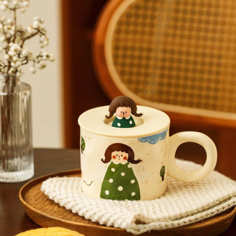 Cartoon Ceramic Bowl With Lid - Modomu