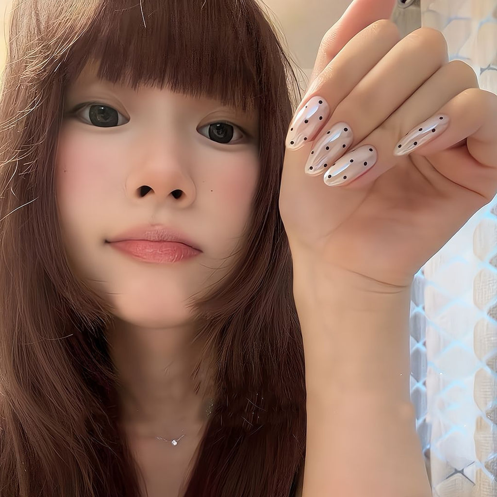 Pearl Aurora Dot Press-On Nails