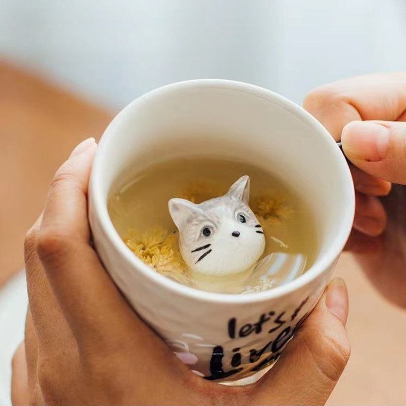 3D Cat Ceramic Coffee Cup