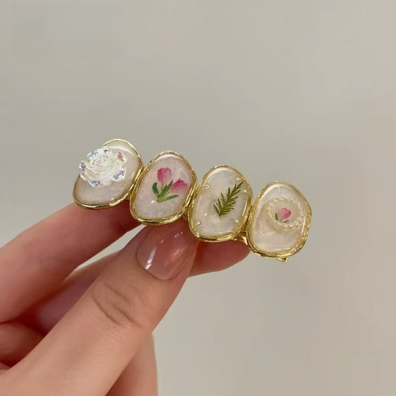 Oval Dried Flower Hair Clip - Modomu
