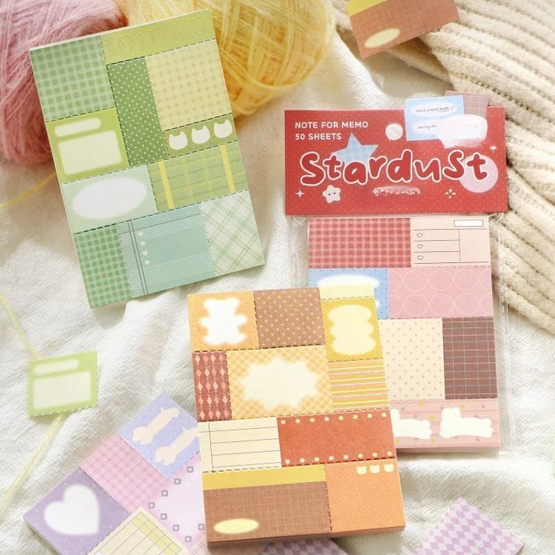 Retro Patchwork Sticky Notebook - Modomu