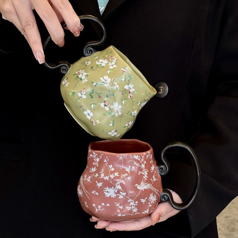 Vintage Floral Ceramic Mug