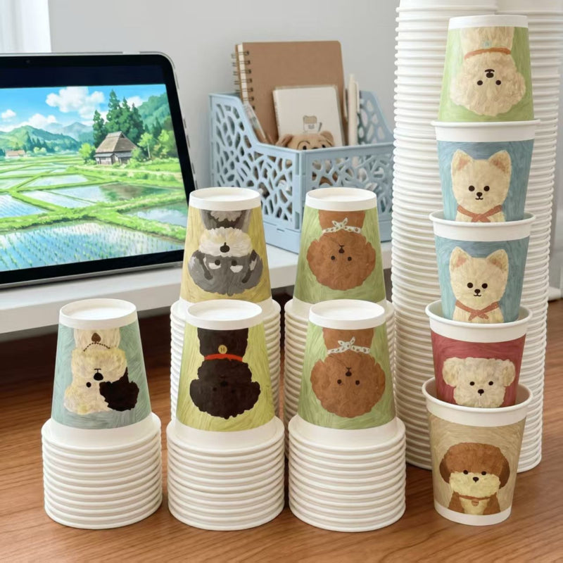 Puppy Art Disposable Paper Cups