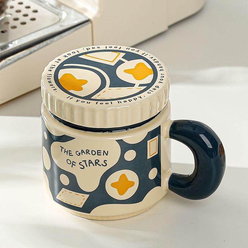 Retro Lidded Ceramic Mug
