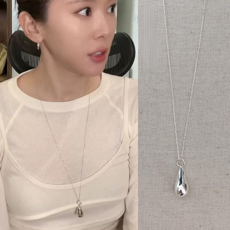 Silver Water Drop Pendant Necklace - Modomu