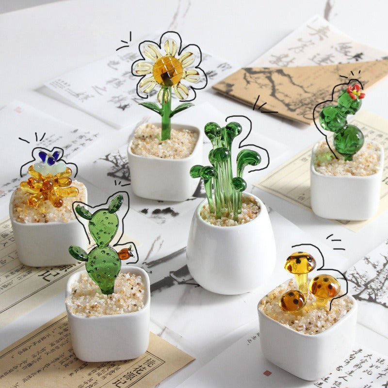 Glass Succulent Cactus Ornament - Modomu