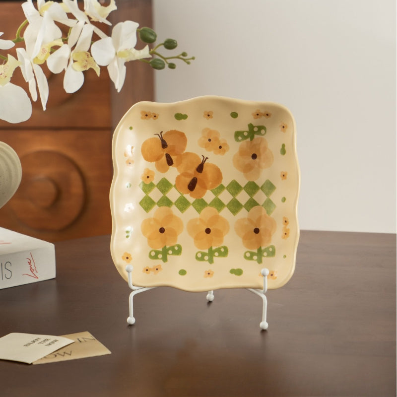 Butterfly Floral Ceramic Rice Bowl - Modomu