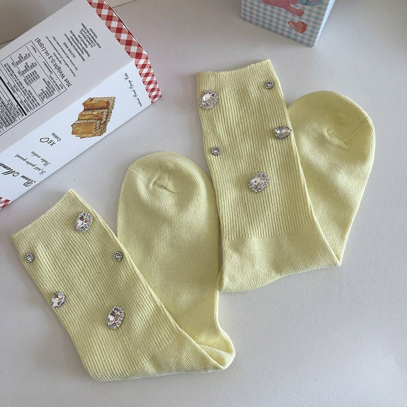 Rhinestone Embellished Fashion Socks - Modomu