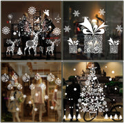 大号72*54CM白色圣诞贴无胶静电贴玻璃橱窗贴圣诞节装饰用品贴画