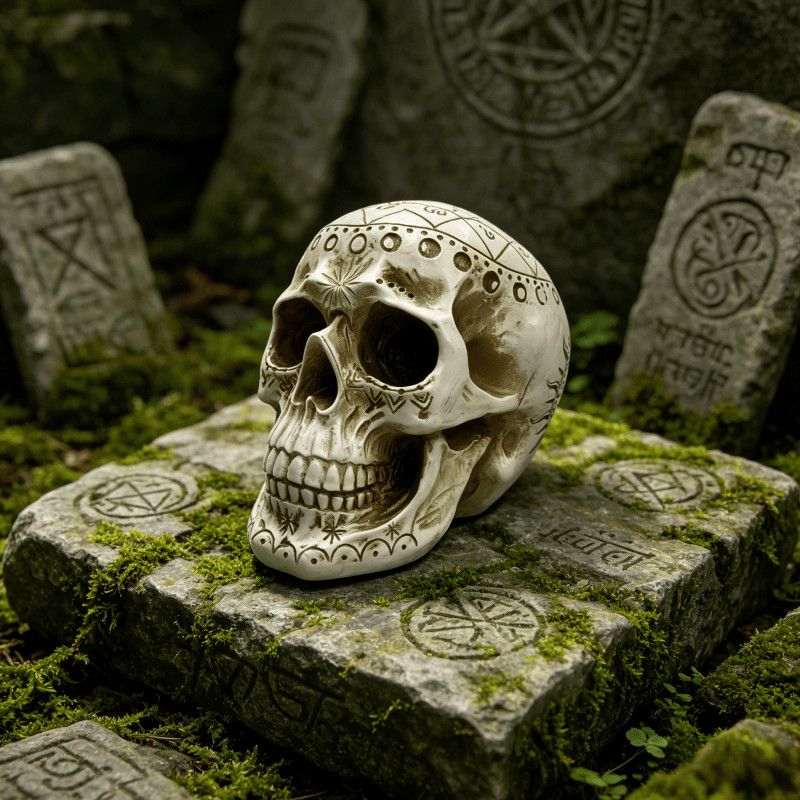 Engraved Skull Ornament