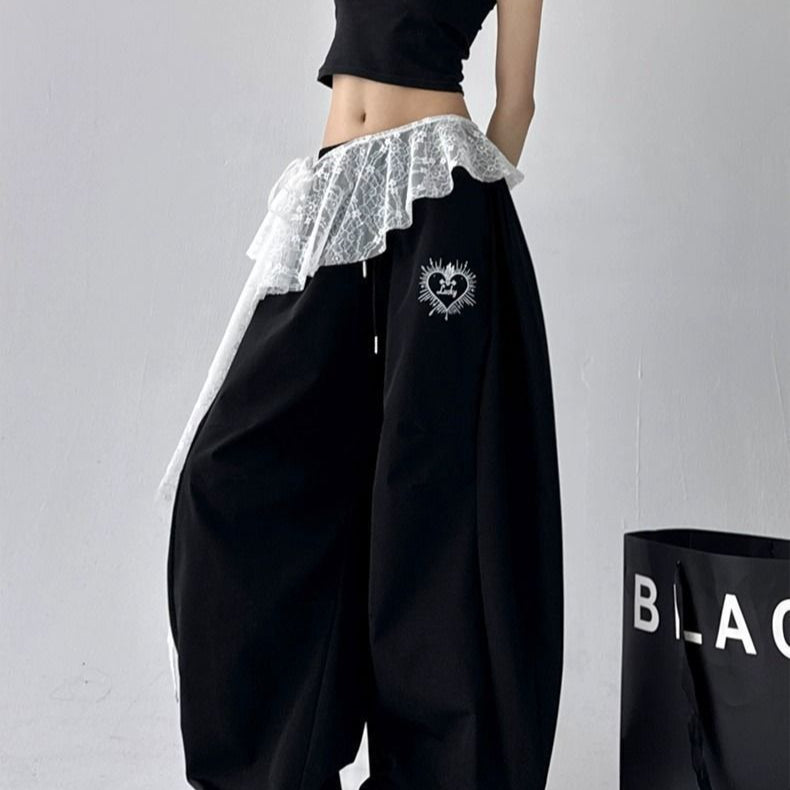 Irregular Lace Layered Apron Skirt