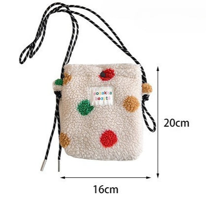 Plush Polka Dot Shoulder Bag - Modomu