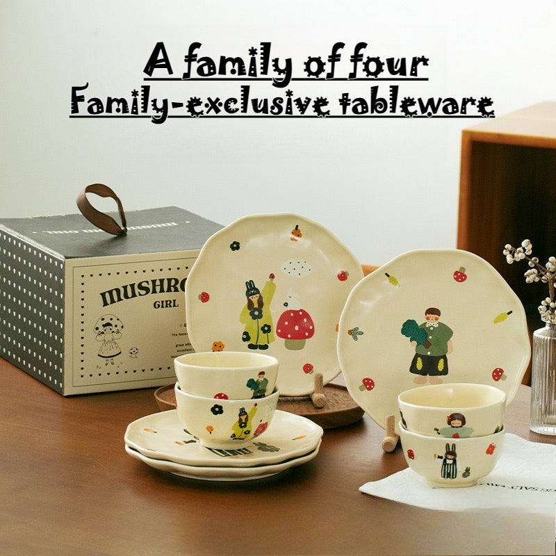 Family Cartoon Ceramic Tableware - Modomu