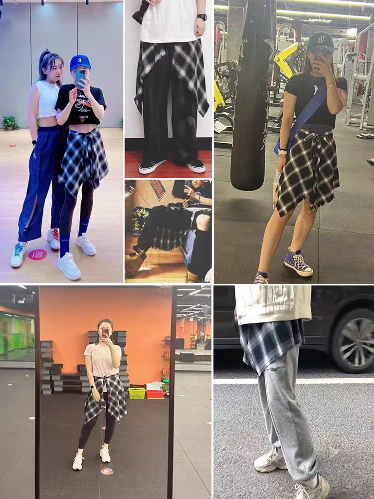 Unisex Plaid Layered Skirt - Modomu