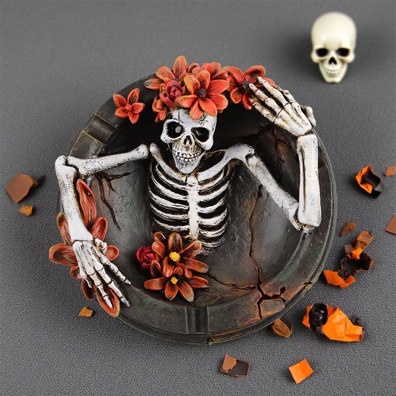 Flower Crown Skull Ashtray
