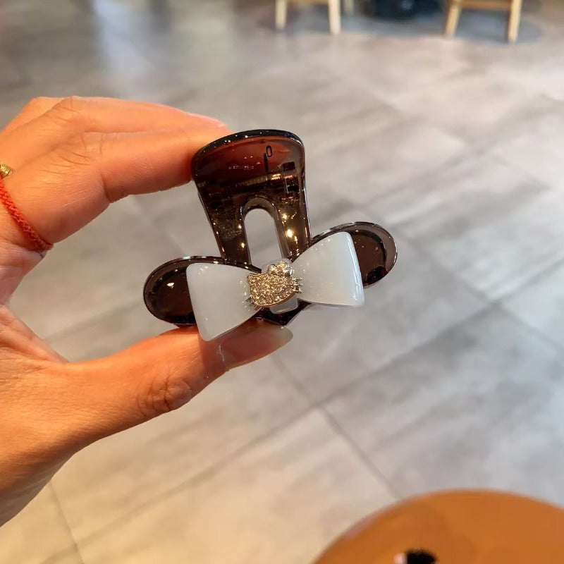 Rhinestone Bow Claw Clip