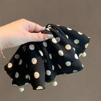 Polka Dot Satin Scrunchie