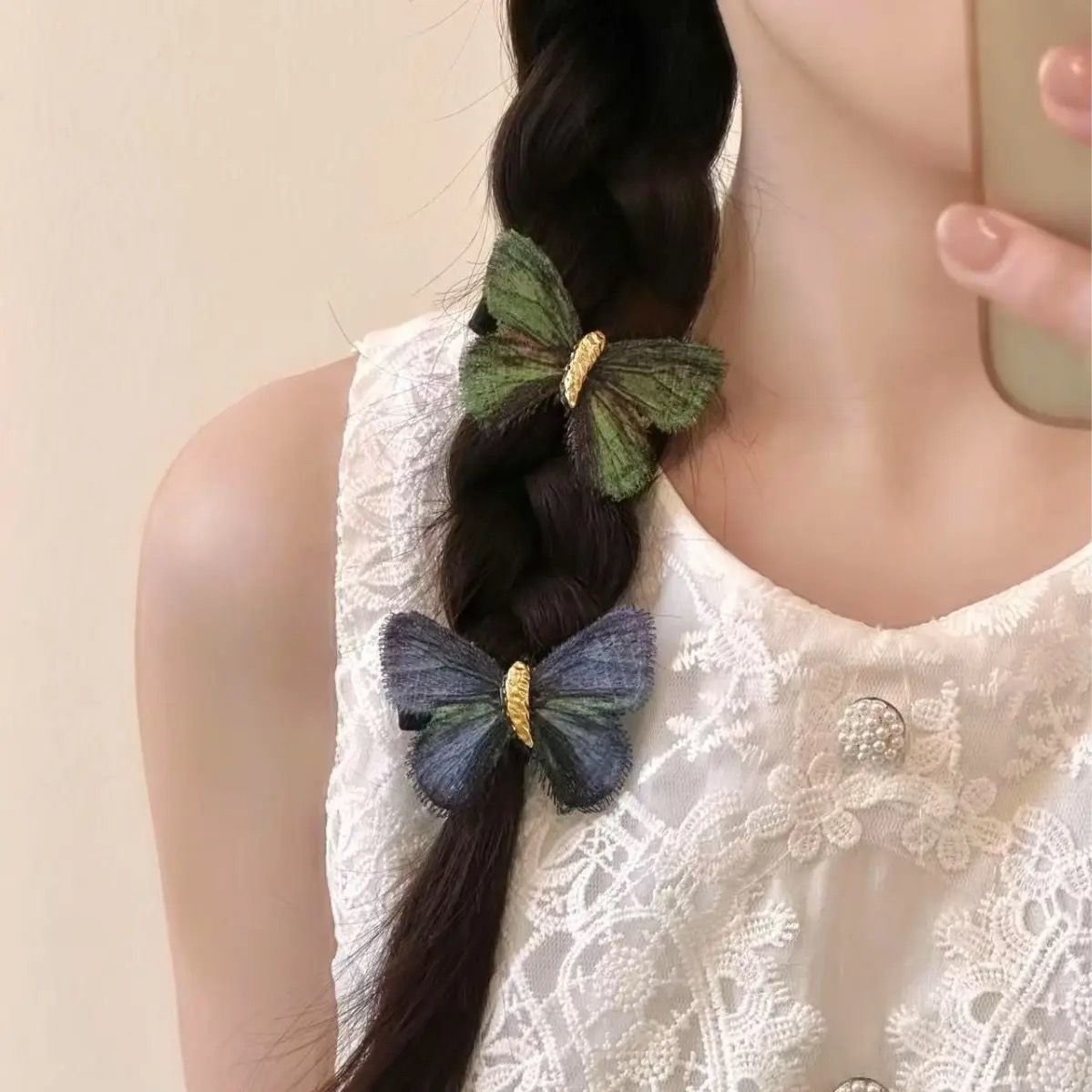 Frayed Butterfly Duckbill Hair Clip