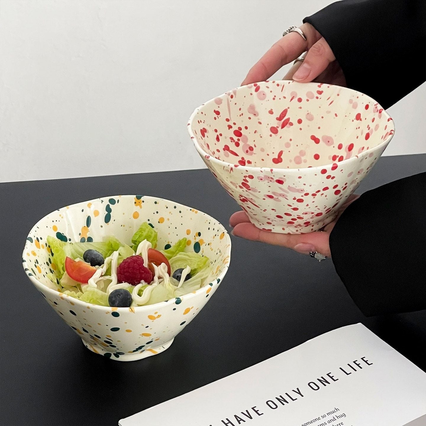 Ink Splash Ceramic Fruit Bowl - Modomu