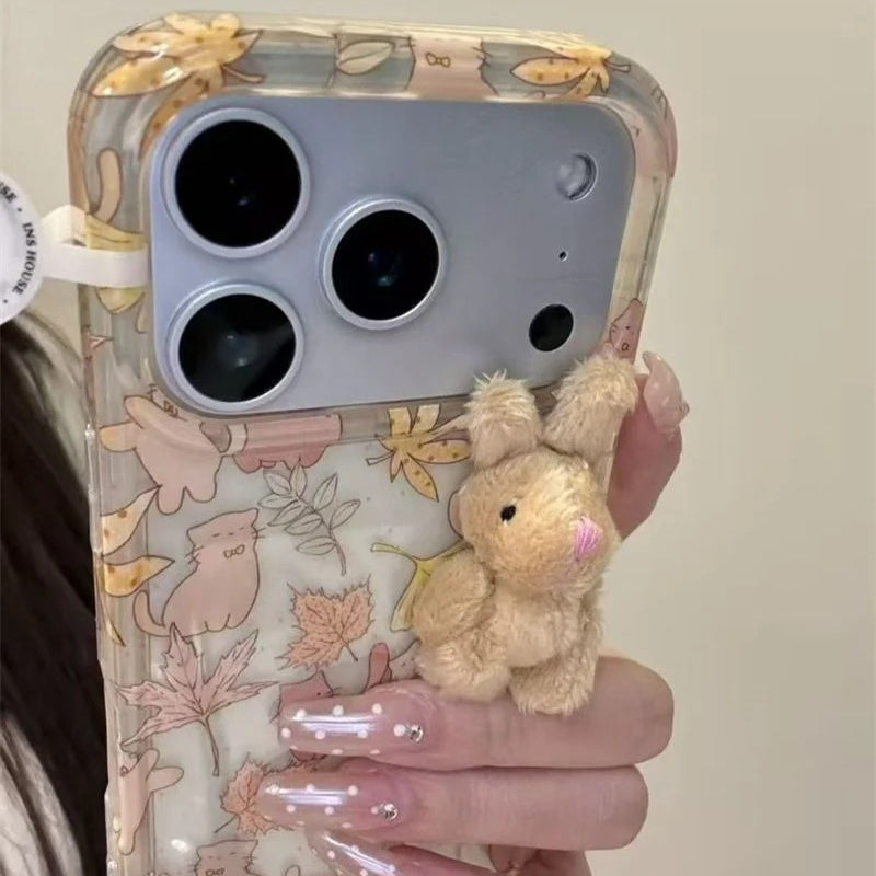 Maple Cat Plush Phone Case