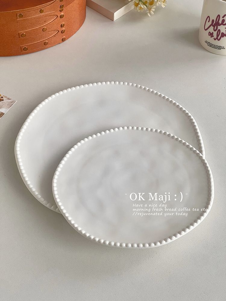 Beaded Edge Ceramic Dinner Plate - Modomu