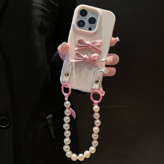 Leather Butterfly Phone Case Bracelet