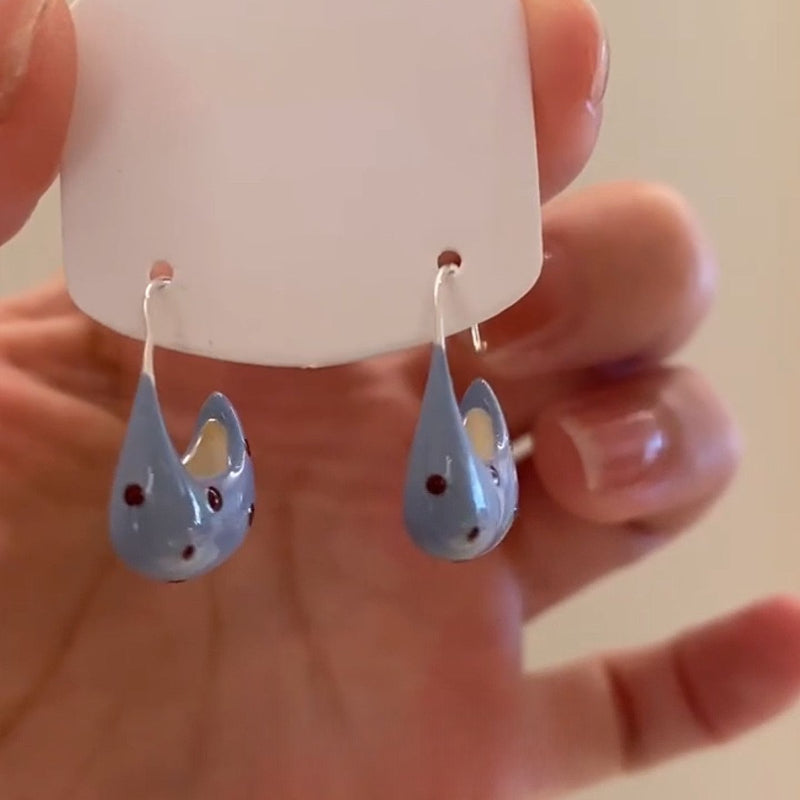 Polka Dot Retro Stud Earrings
