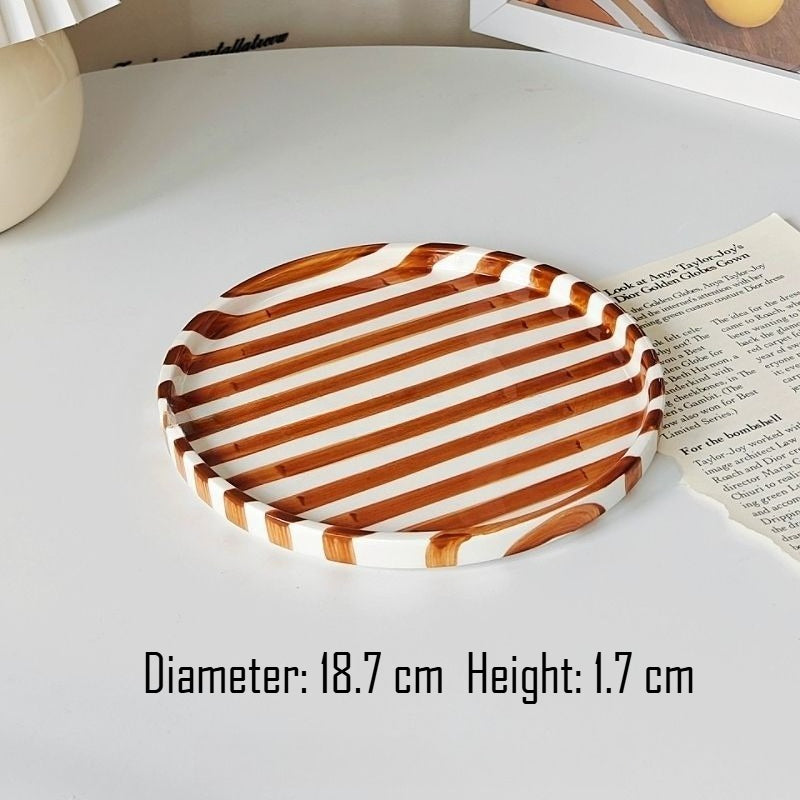 Hand-Painted Striped Dinner Plate