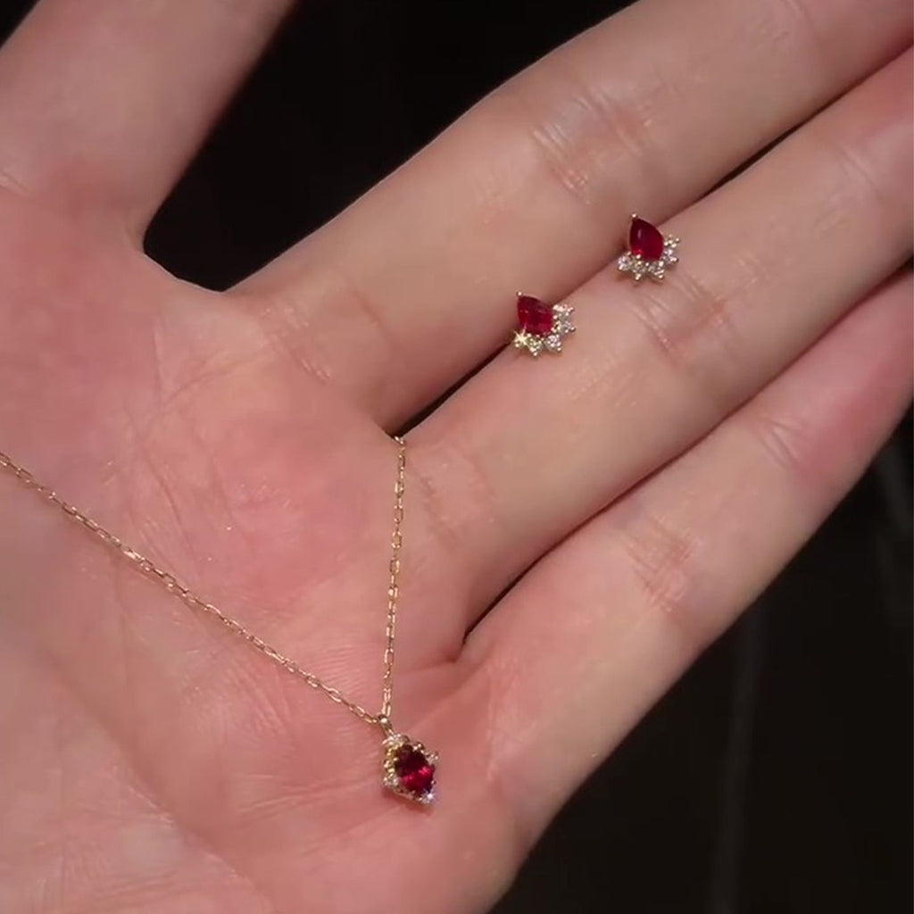 Water Drop Necklace Earrings Set - Modomu