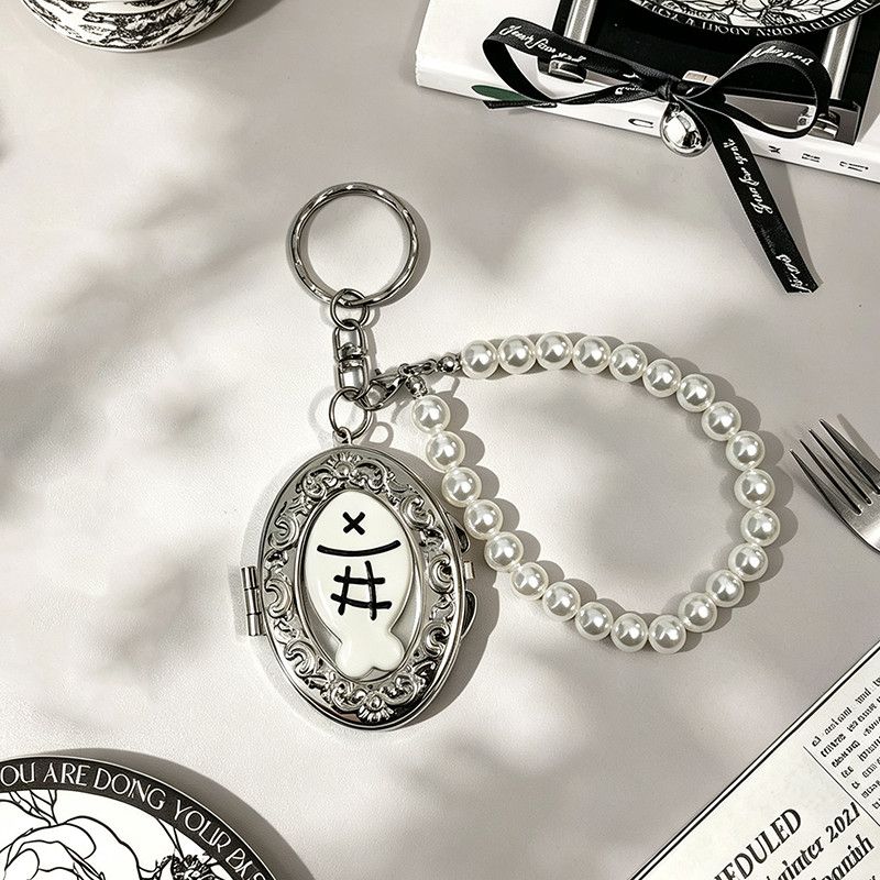 Beaded Locket Mirror Charm