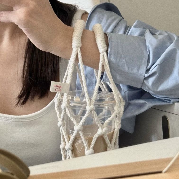 Handwoven Mesh Cup Carrier