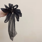 Dotted Tulle Oversized Bow Clip