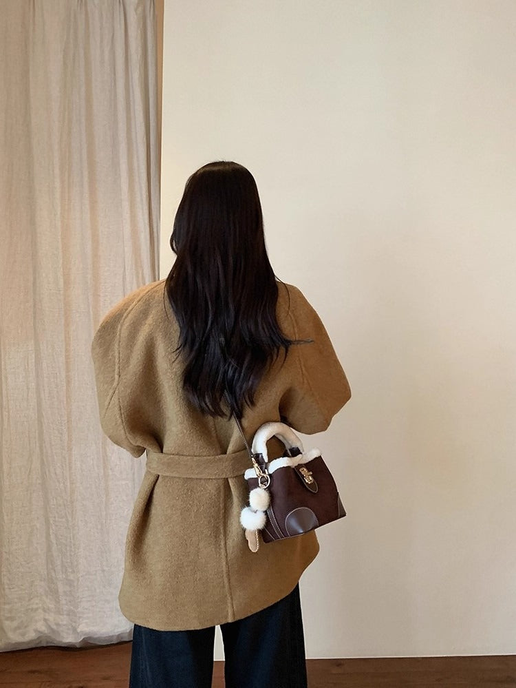 Plush Bucket Shoulder Crossbody Bag - Modomu