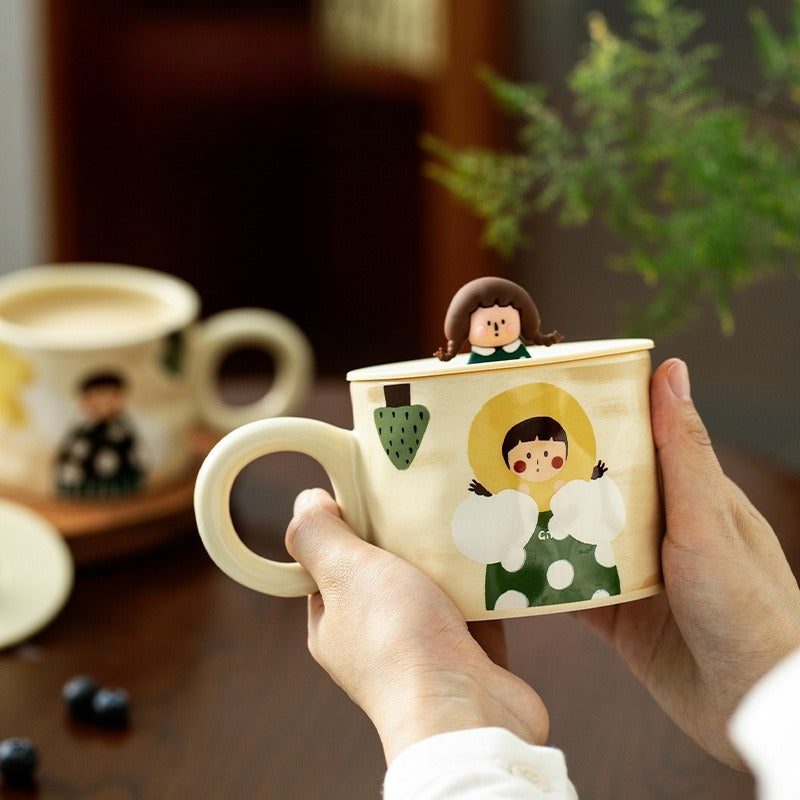 Ceramic Couple Mug With Lid