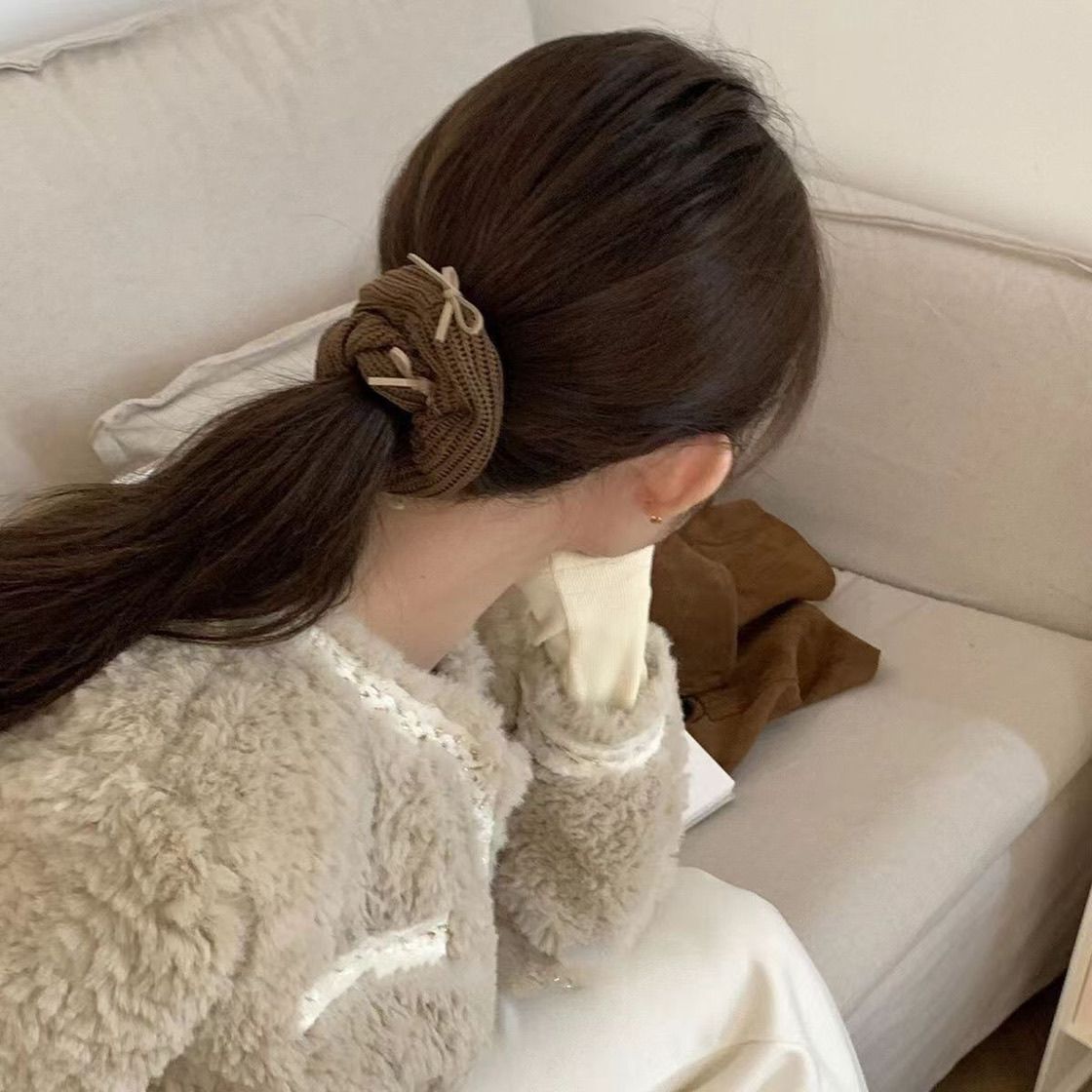 Ribbed Bow Oversized Scrunchie