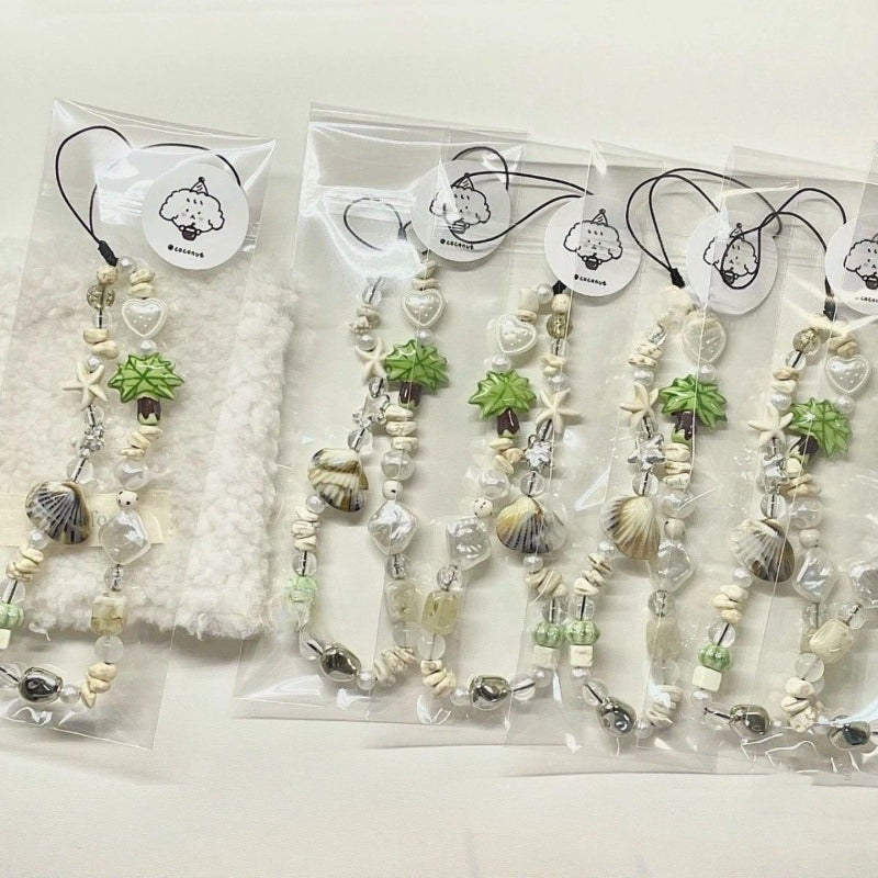 Shell Beaded Phone Wrist Lanyard