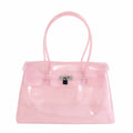 Oversized Padlock Jelly Tote - Pink