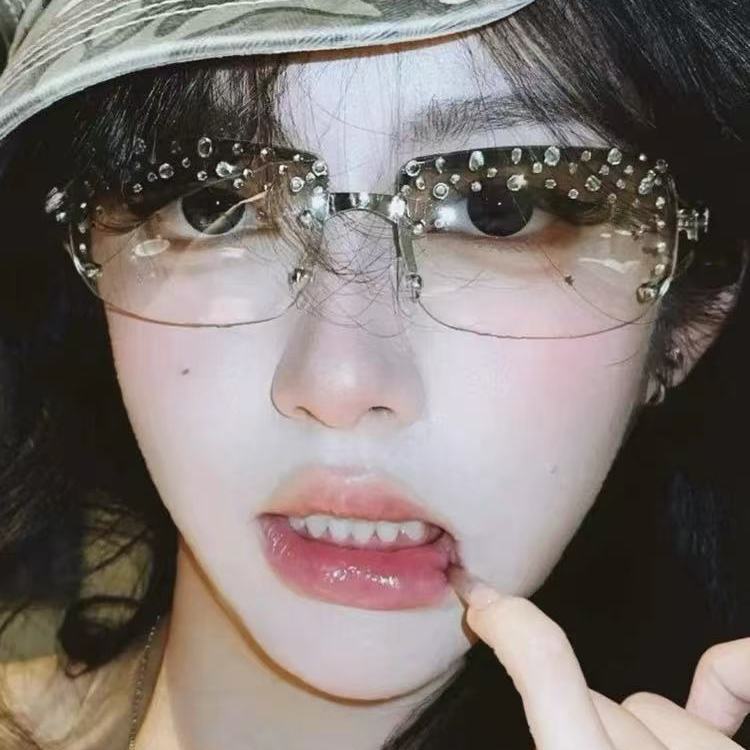 Rimless Crystal Fashion Sunglasses - Modomu