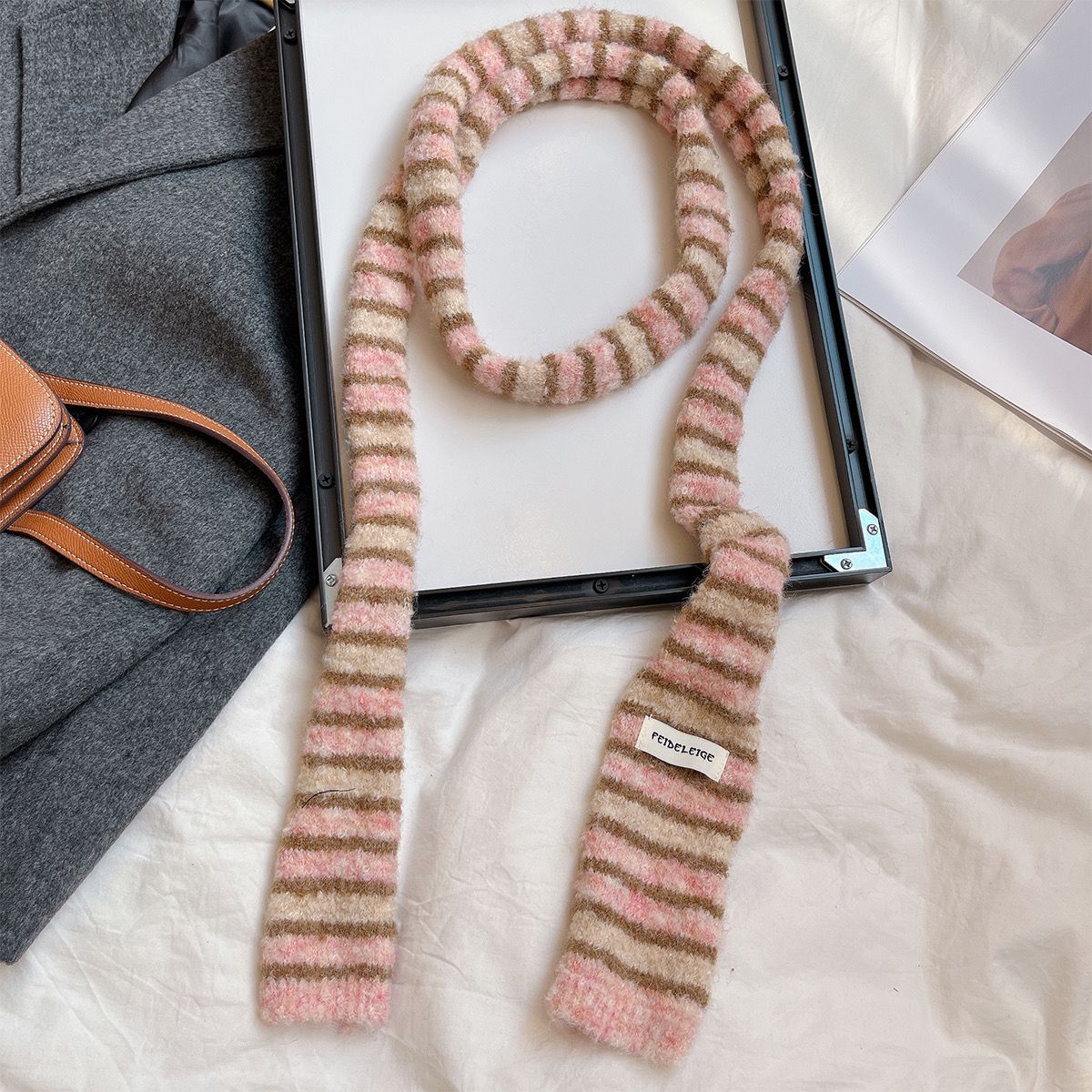 Striped Long Decorative Scarf - Modomu