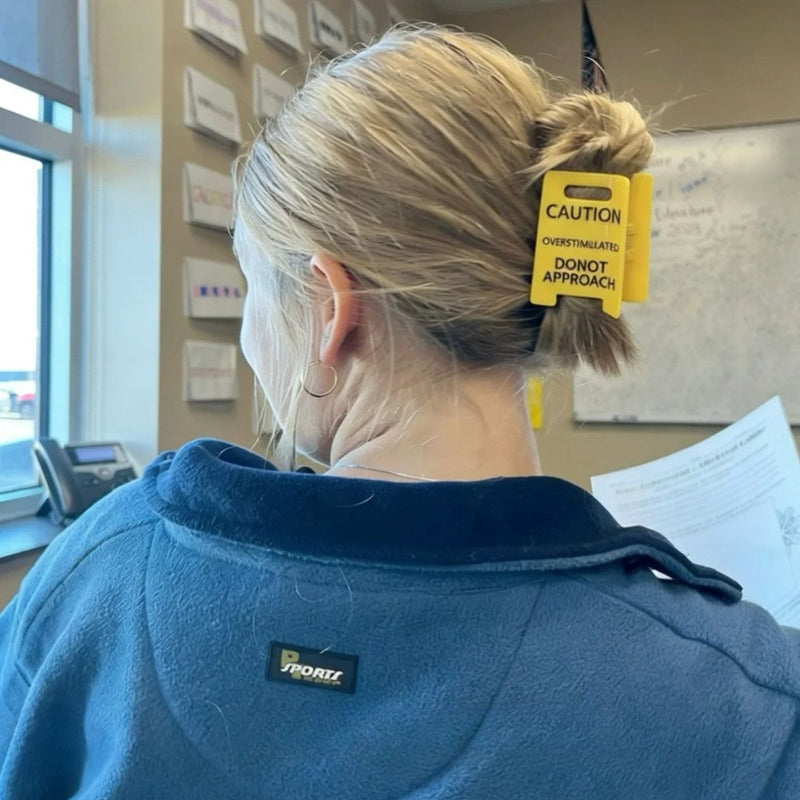 Caution Sign Claw Clip