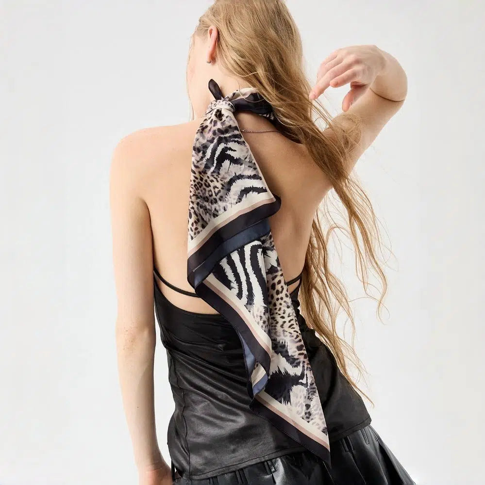 Zebra Leopard Y2K Scarf