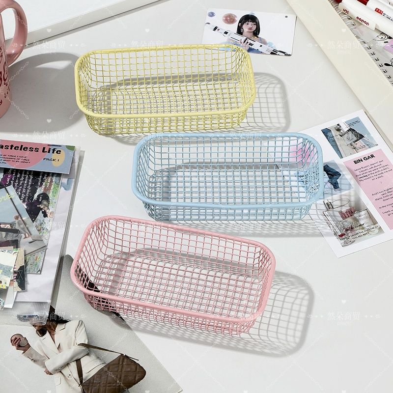 Desktop Wire Storage Basket Organizer